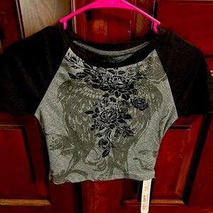 Gray & Black girls short sleeve shirt.